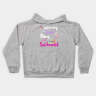 Happy First Day of School Funny Chalkboard design Girls Kids Hoodie